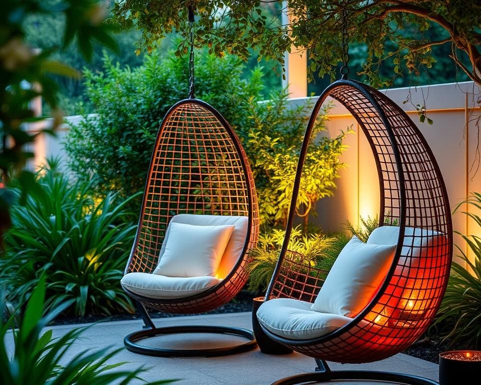 Luxe verwarmde hangstoelen