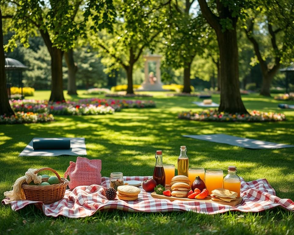 Parkdag met relaxte yoga en een heerlijke picknick