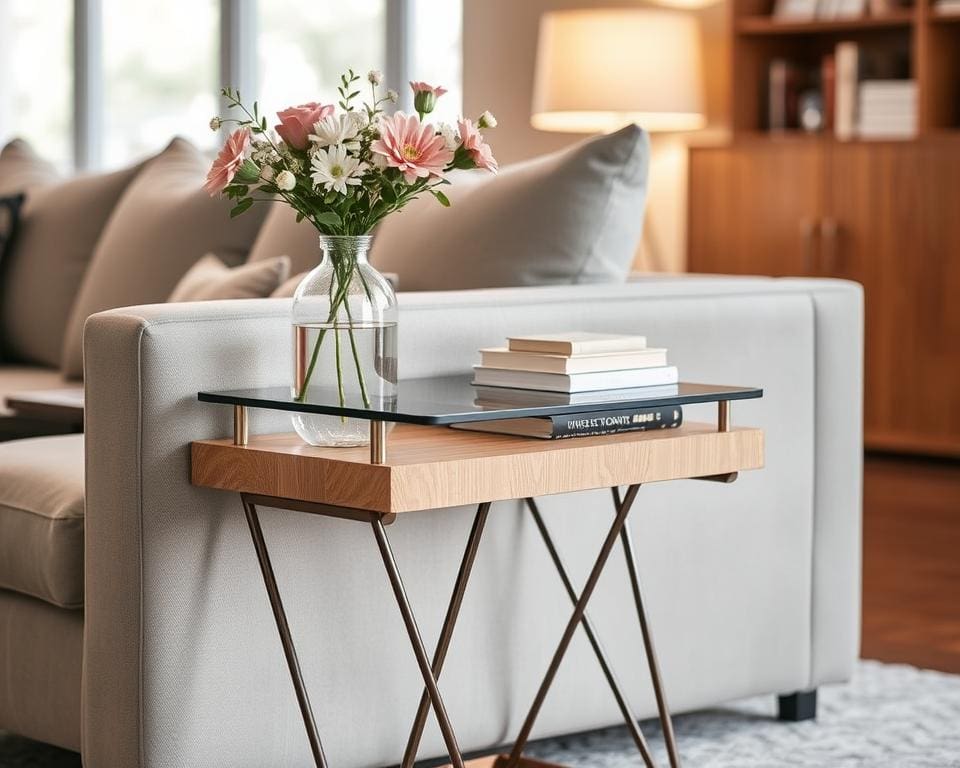 Sidetable achter de bank: