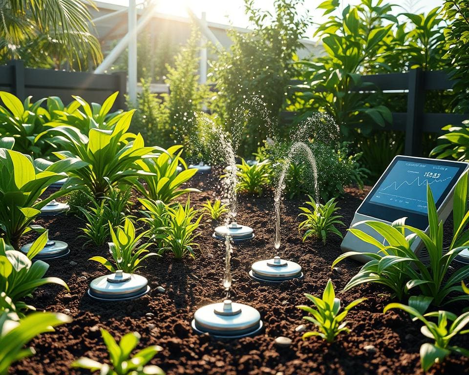 Slimme technologie voor tuinbesproeiing